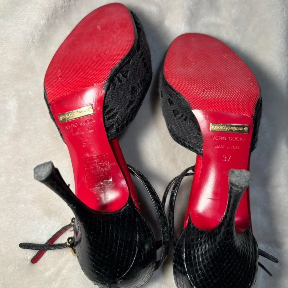 Dolce & Gabbana vintage lace open toe heels - Picture 7 of 8